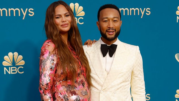 Chrissy Teigen and John Legend arrive to the 74th Annual Primetime Emmy Awards held at the Microsoft Theater on September 12, 2022. -- (Photo by: Trae Patton/NBC)