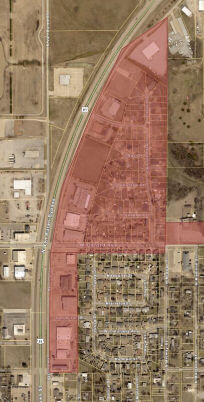 Map for Planned Water Outage for Chisholm Terrace Addition