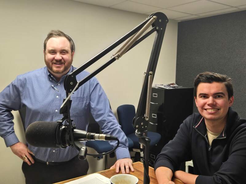 Kegan Tuohy with EnidLIVE! news director Colby Talley